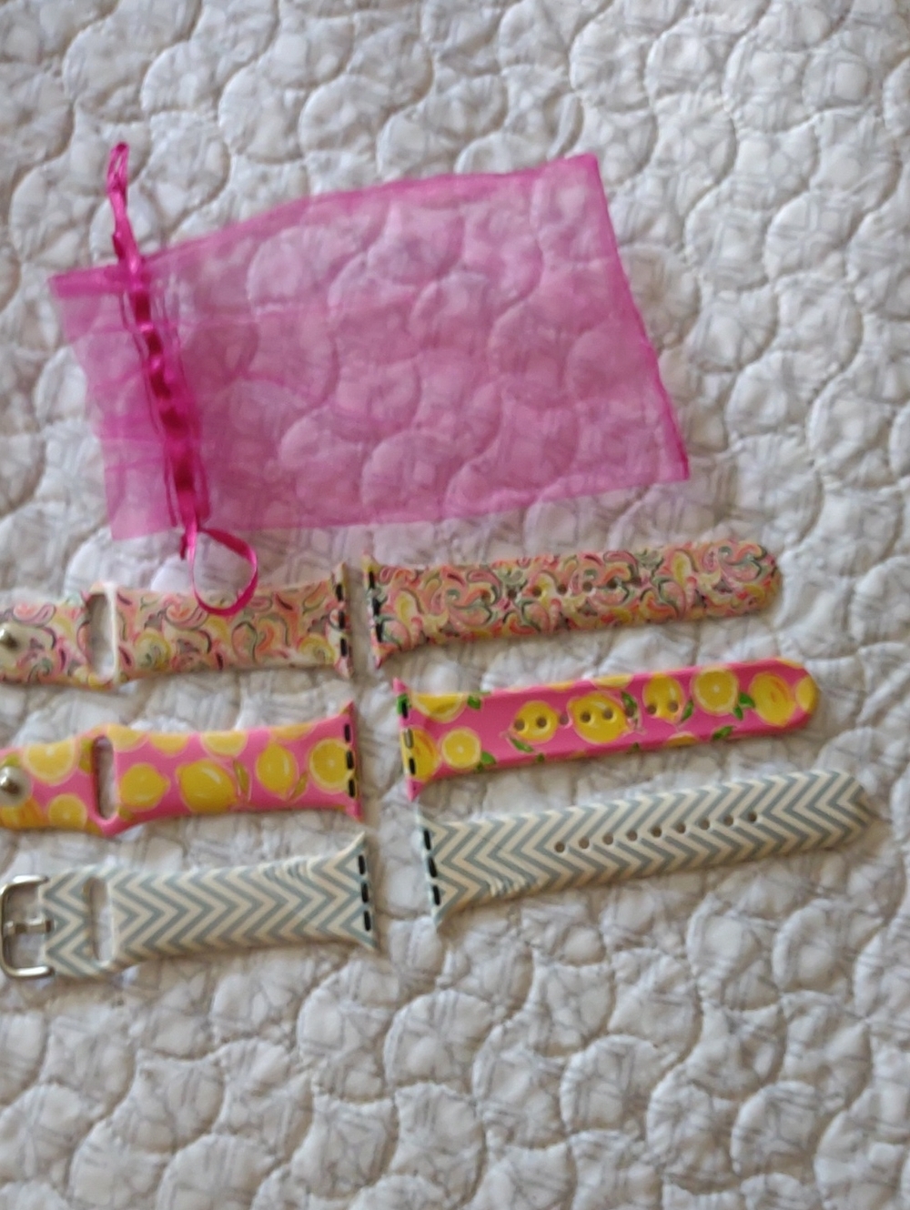 Women's Pink Printed Interchangeable Watch Bands - Set of 3
